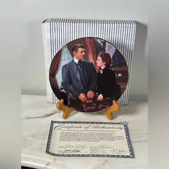 The Paris Hat Gone with the Wind Plate Critics Choice 1991 Bradford Exchange - Picture 5 of 7